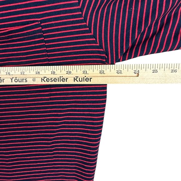 Sykooria Shirt Men's 2XL Red & Navy Striped Pullover Long-Sleeve Front Pocket - Picture 7 of 8